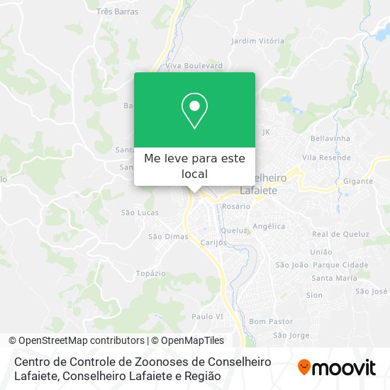 Centro de Controle de Zoonoses de Conselheiro Lafaiete mapa