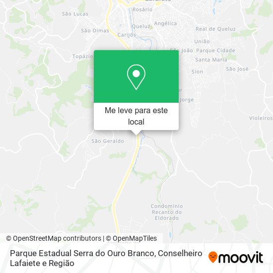 Parque Estadual Serra do Ouro Branco mapa