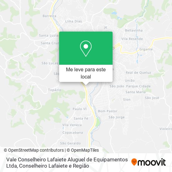 Vale Conselheiro Lafaiete Aluguel de Equipamentos Ltda mapa