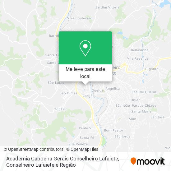 Academia Capoeira Gerais Conselheiro Lafaiete mapa