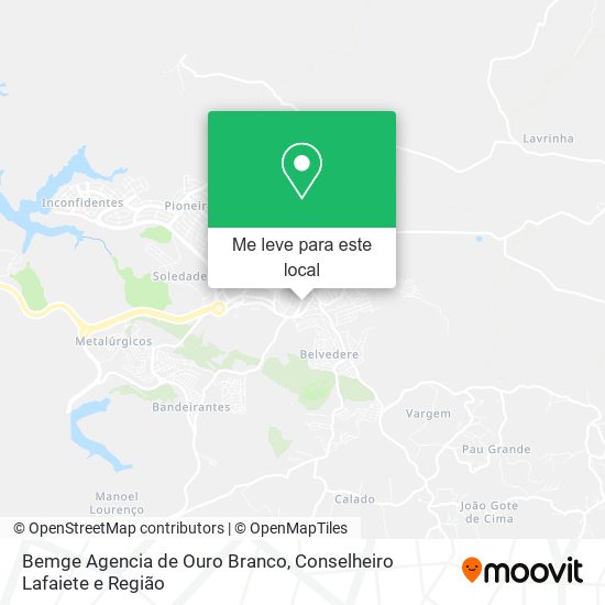 Bemge Agencia de Ouro Branco mapa