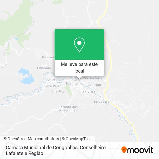 Câmara Municipal de Congonhas mapa