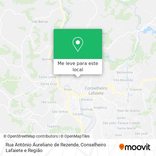 Rua Antônio Áureliano de Rezende mapa