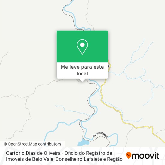 Cartorio Dias de Oliveira - Oficio do Registro de Imoveis de Belo Vale mapa