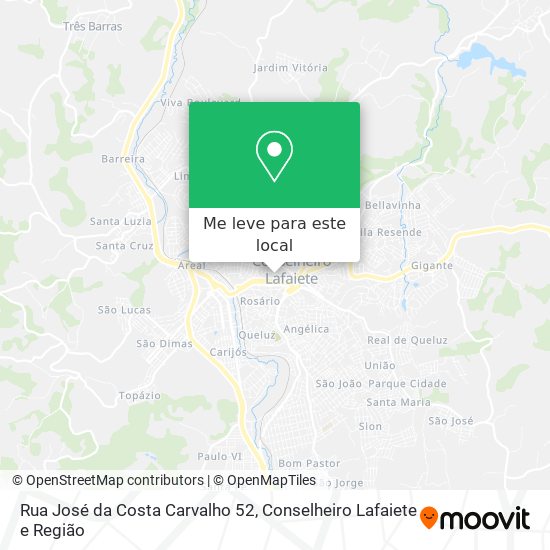 Rua José da Costa Carvalho 52 mapa