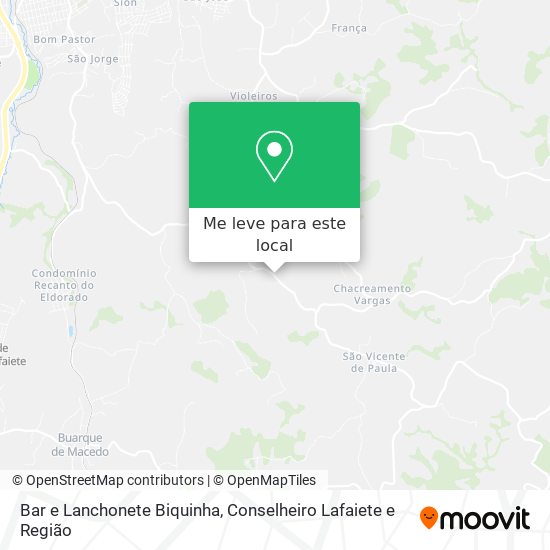 Bar e Lanchonete Biquinha mapa