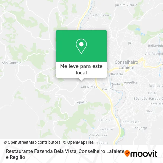 Restaurante Fazenda Bela Vista mapa