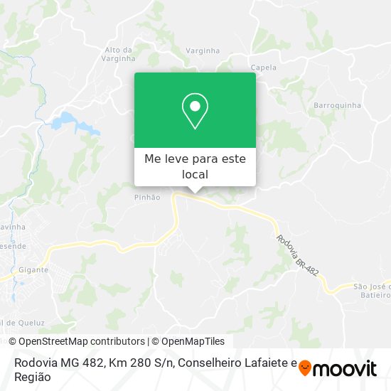 Rodovia MG 482, Km 280 S/n mapa