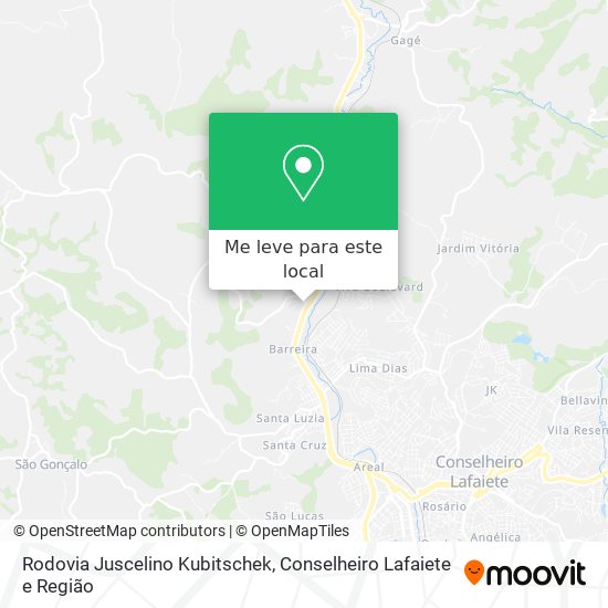 Rodovia Juscelino Kubitschek mapa