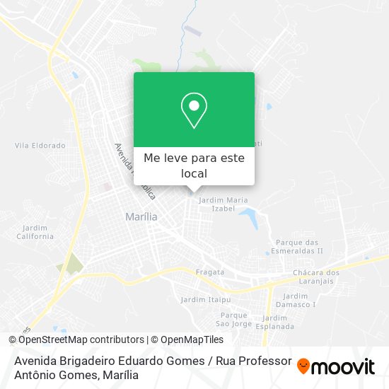 Avenida Brigadeiro Eduardo Gomes / Rua Professor Antônio Gomes mapa