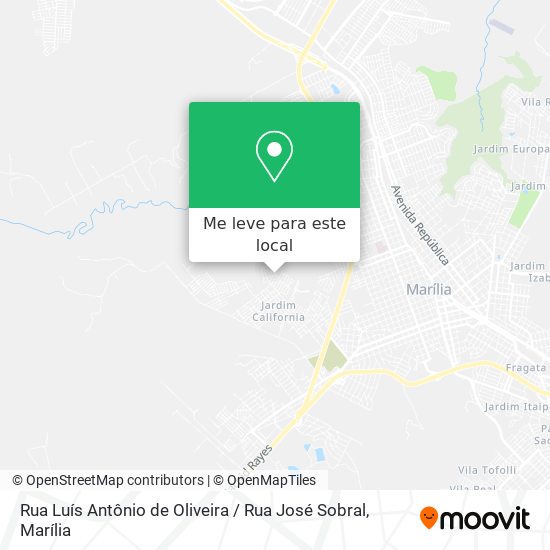 Rua Luís Antônio de Oliveira / Rua José Sobral mapa