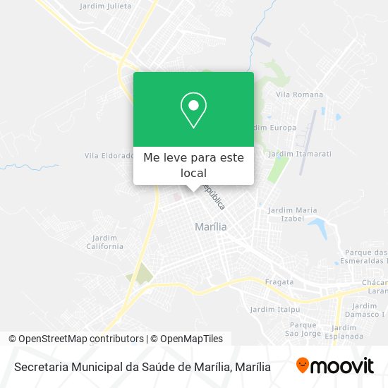 Secretaria Municipal da Saúde de Marília mapa