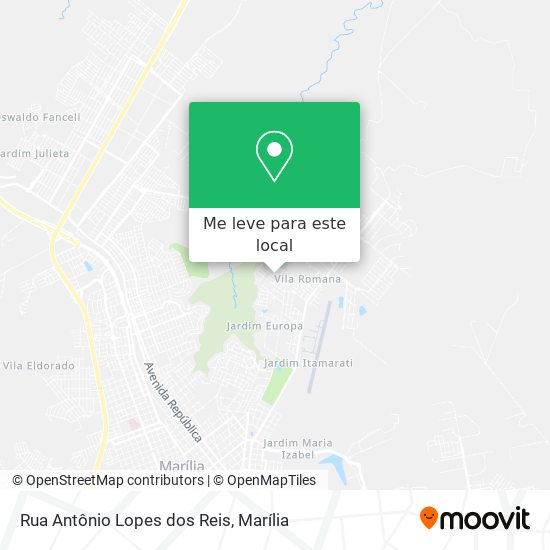 Rua Antônio Lopes dos Reis mapa