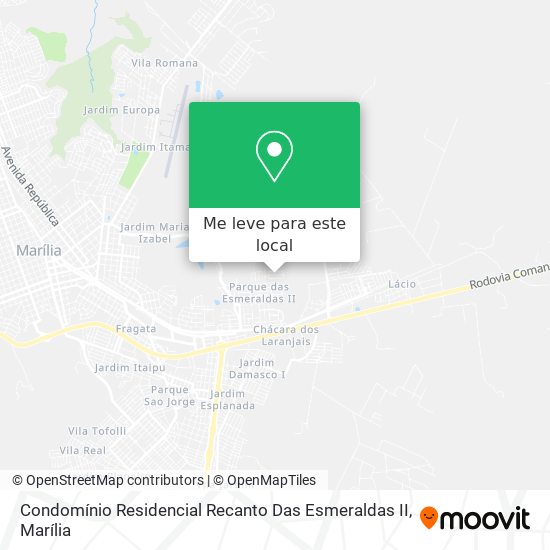 Condomínio Residencial Recanto Das Esmeraldas II mapa