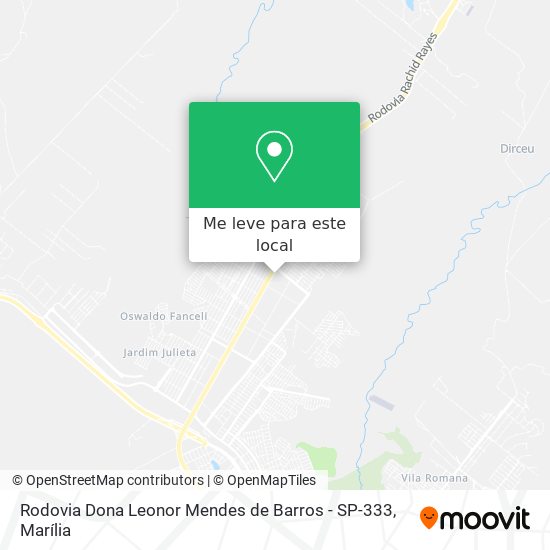 Rodovia Dona Leonor Mendes de Barros - SP-333 mapa