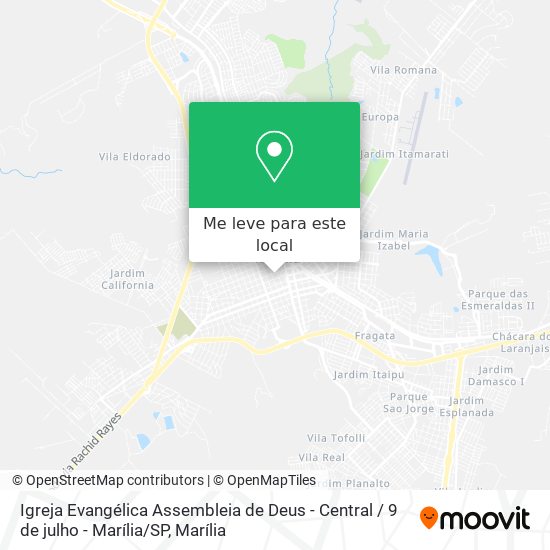 Igreja Evangélica Assembleia de Deus - Central / 9 de julho - Marília / SP mapa