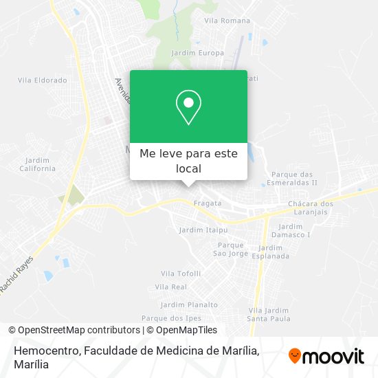 Hemocentro, Faculdade de Medicina de Marília mapa