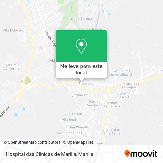 Hospital das Clinicas de Marilia mapa