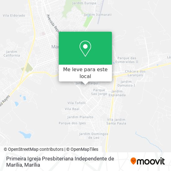 Primeira Igreja Presbiteriana Independente de Marília mapa