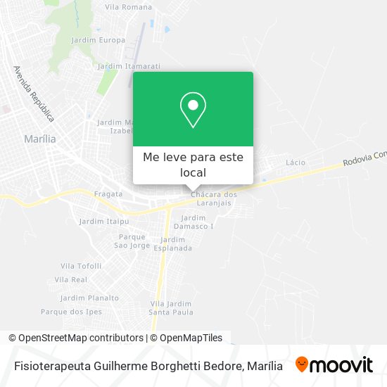 Fisioterapeuta Guilherme Borghetti Bedore mapa