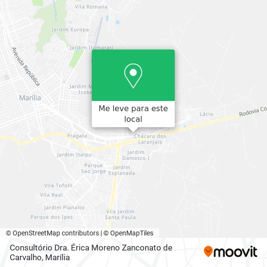 Consultório Dra. Érica Moreno Zanconato de Carvalho mapa