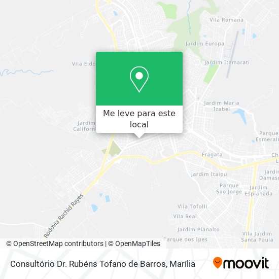Consultório Dr. Rubéns Tofano de Barros mapa