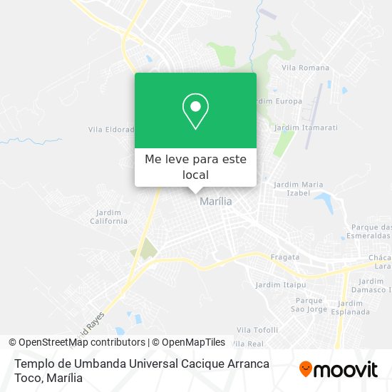 Templo de Umbanda Universal Cacique Arranca Toco mapa