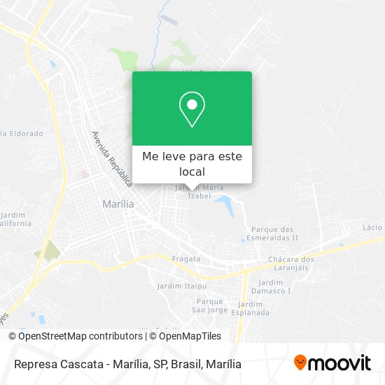 Represa Cascata - Marília, SP, Brasil mapa