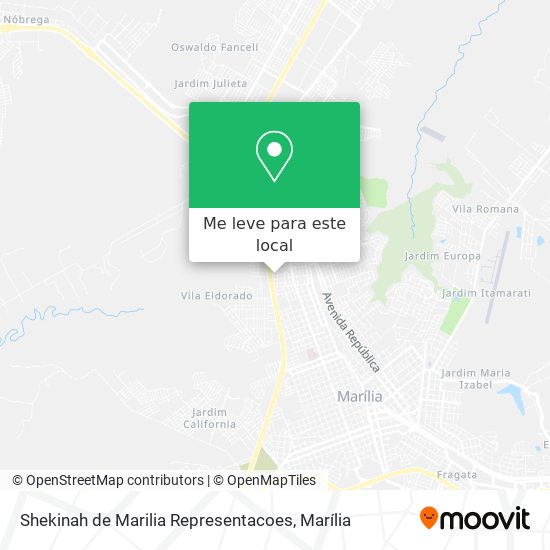 Shekinah de Marilia Representacoes mapa
