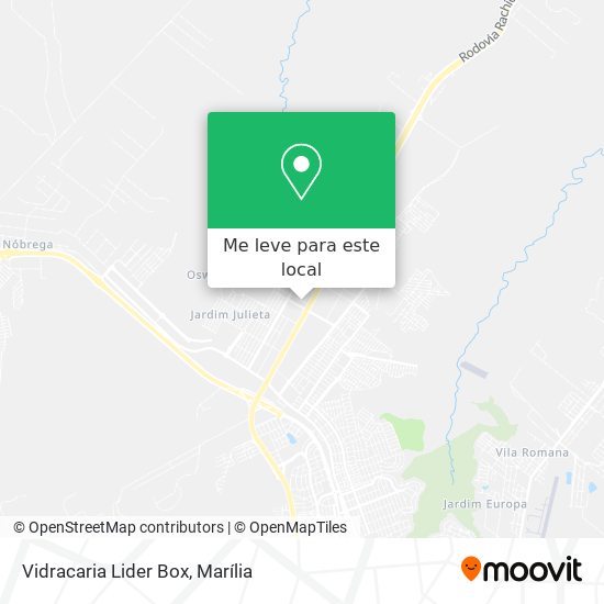 Vidracaria Lider Box mapa