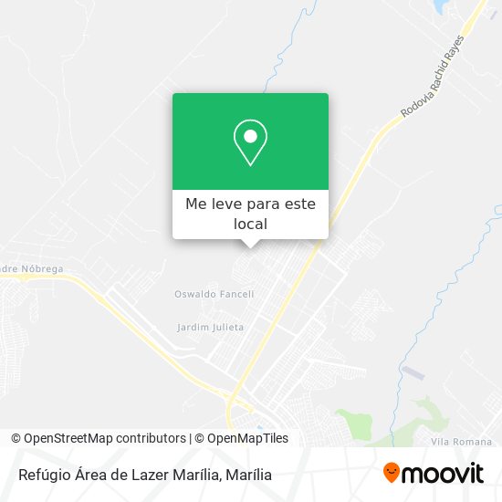 Refúgio Área de Lazer Marília mapa
