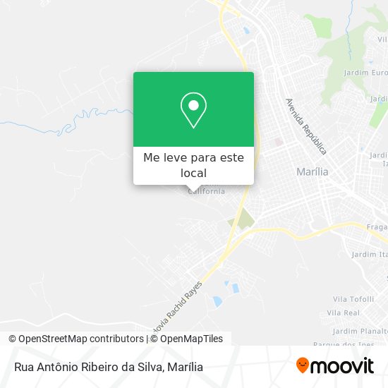 Rua Antônio Ribeiro da Silva mapa