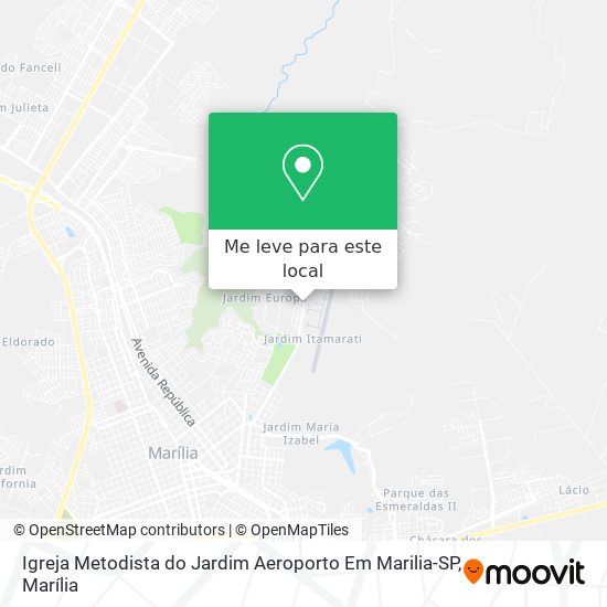 Igreja Metodista do Jardim Aeroporto Em Marilia-SP mapa