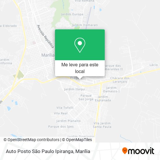 Auto Posto São Paulo Ipiranga mapa