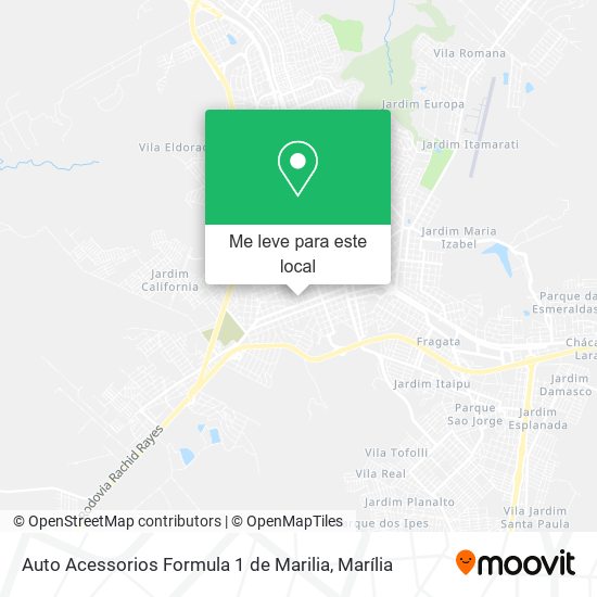 Auto Acessorios Formula 1 de Marilia mapa