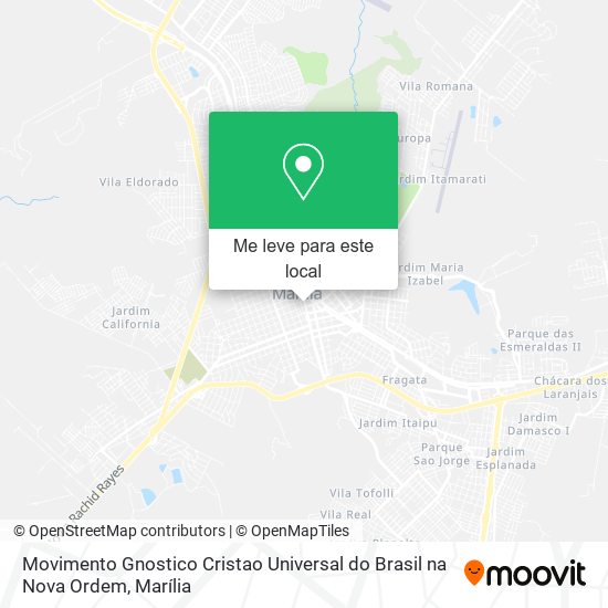 Movimento Gnostico Cristao Universal do Brasil na Nova Ordem mapa