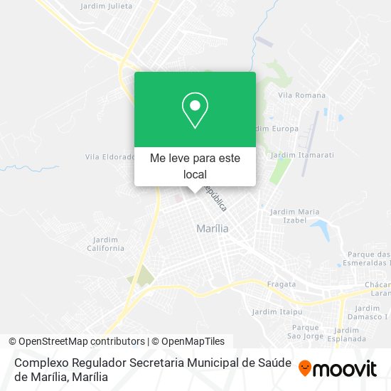 Complexo Regulador Secretaria Municipal de Saúde de Marília mapa