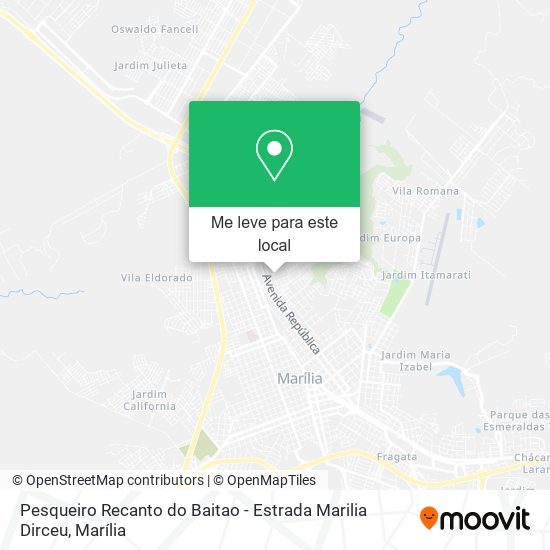 Pesqueiro Recanto do Baitao - Estrada Marilia Dirceu mapa