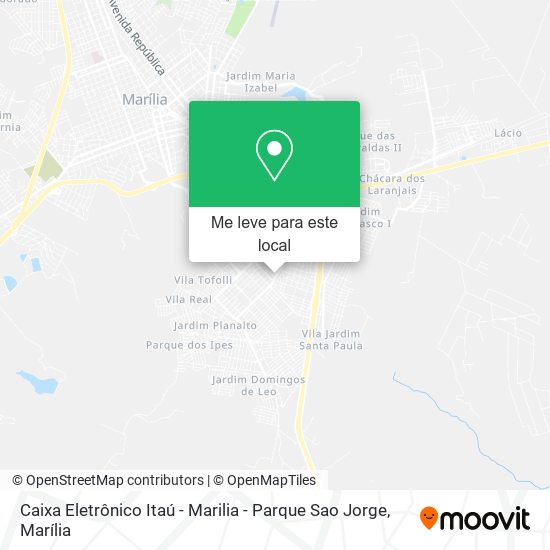 Caixa Eletrônico Itaú - Marilia - Parque Sao Jorge mapa