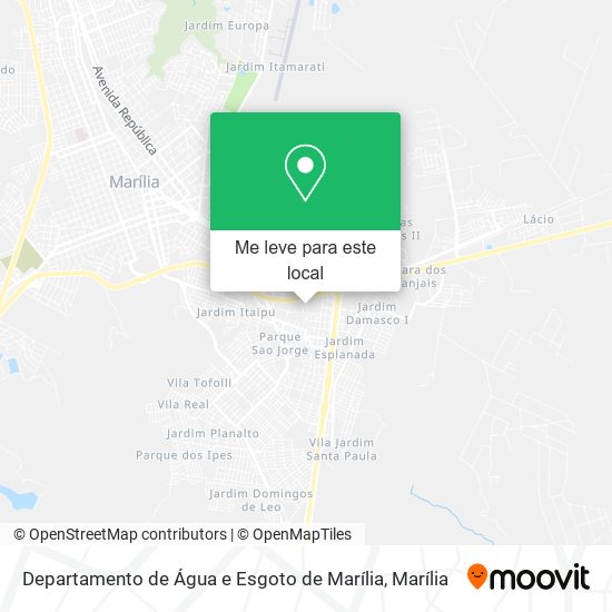 Departamento de Água e Esgoto de Marília mapa