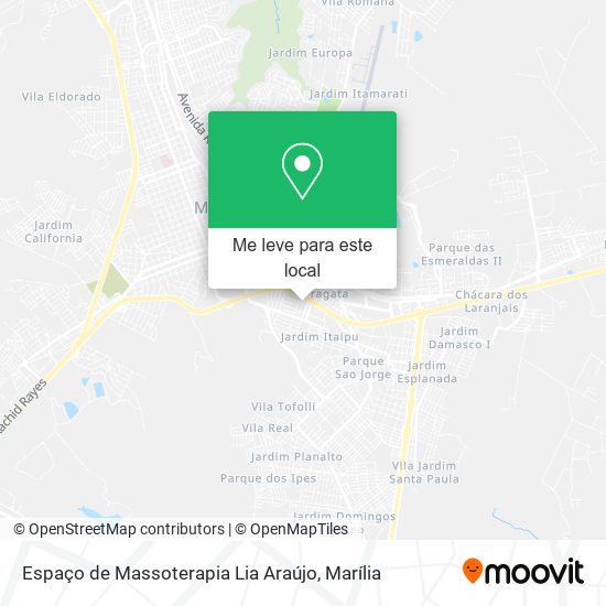 Espaço de Massoterapia Lia Araújo mapa