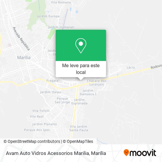 Avam Auto Vidros Acessorios Marilia mapa