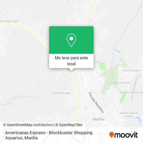 Americanas Express - Blockbuster Shopping Aquarius mapa