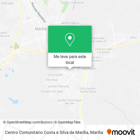 Centro Comunitário Costa e Silva de Marília mapa