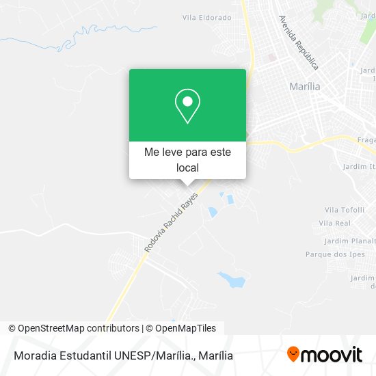 Moradia Estudantil UNESP / Marília. mapa