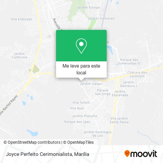 Joyce Perfeito Cerimonialista mapa