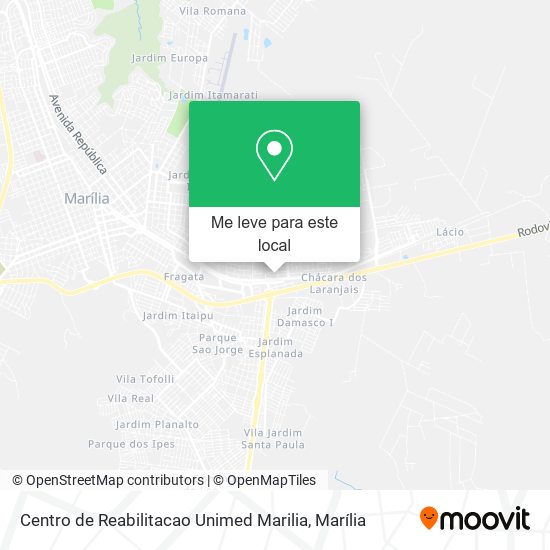 Centro de Reabilitacao Unimed Marilia mapa