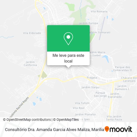 Consultório Dra. Amanda Garcia Alves Maliza mapa