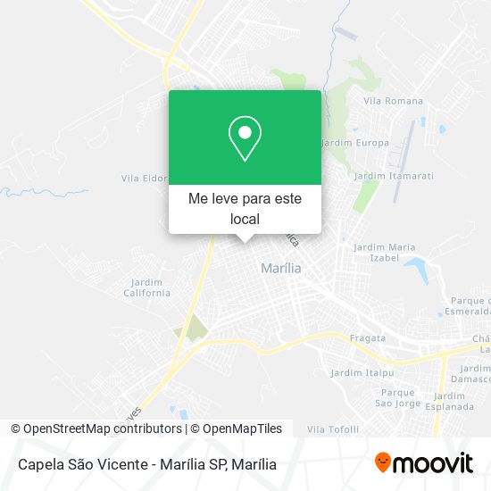 Capela São Vicente - Marília SP mapa