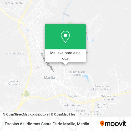 Escolas de Idiomas Santa Fe de Marilia mapa